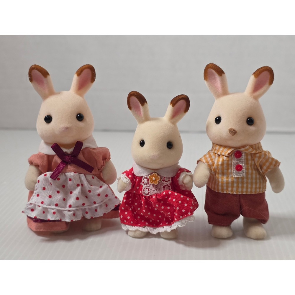 Epoch Sylvanian Families Chocolate Rabbit Family 3pc Cream Brown Fair CC01